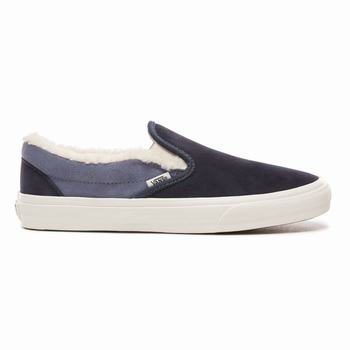 Férfi Vans Suede and Sherpa Classic Slip-on shoes Slip-on Cipő VA5701894 Sky Captain/Grisaille